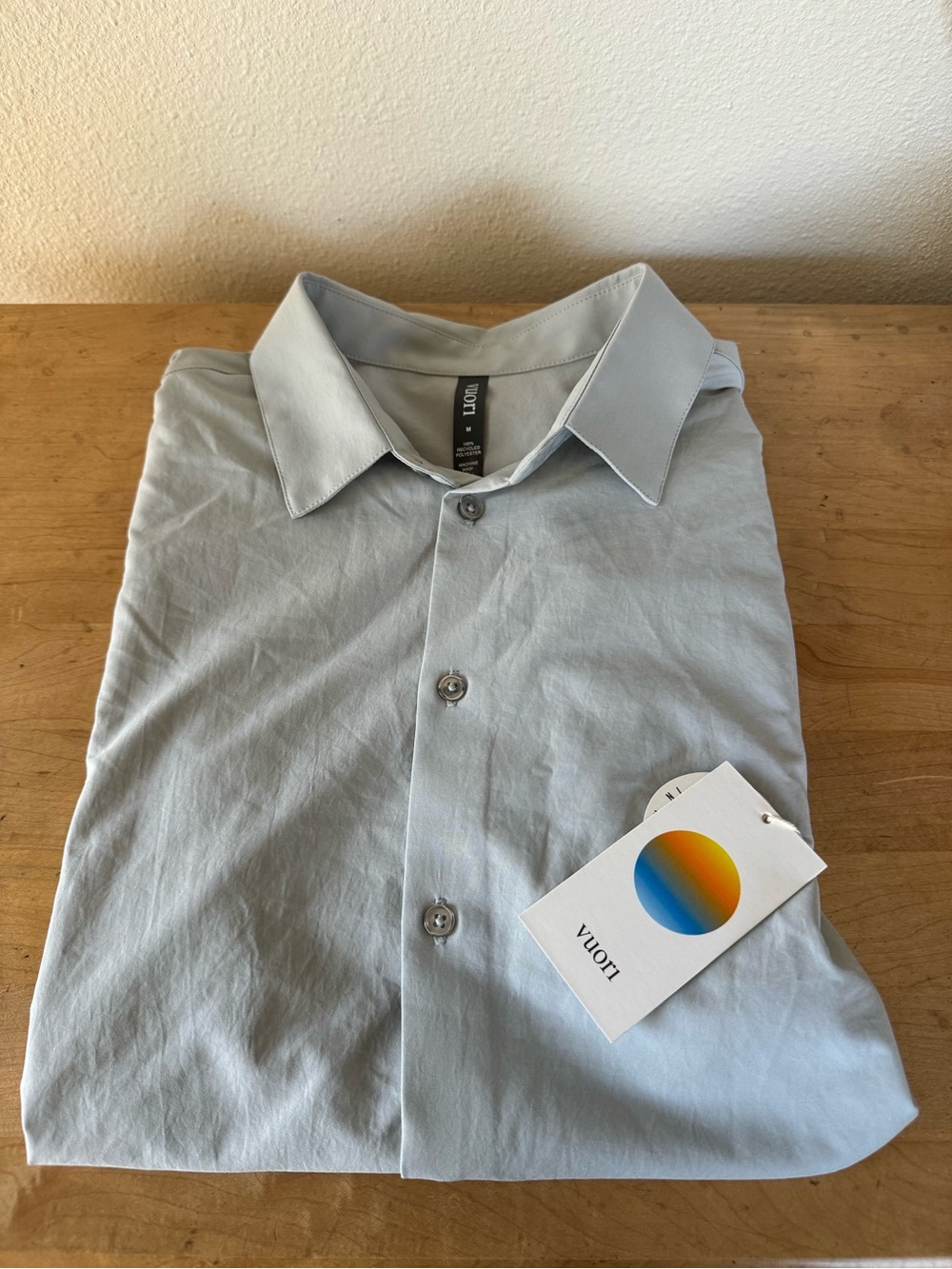 Vuori Men's Short Sleeve Manhattan Button Down Harbor Grey